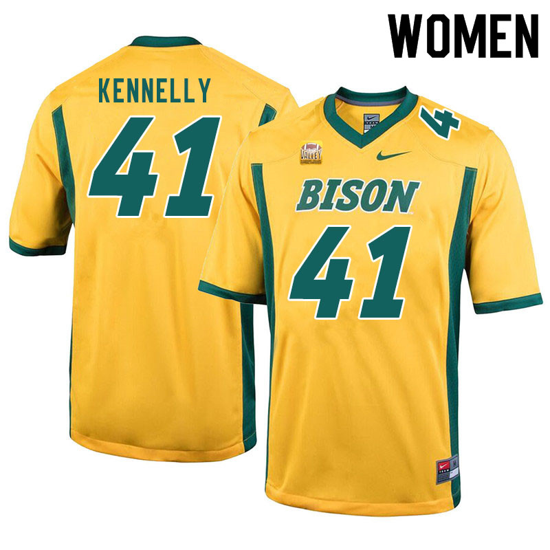 Women #41 Ross Kennelly North Dakota State Bison College Football Jerseys Sale-Yellow